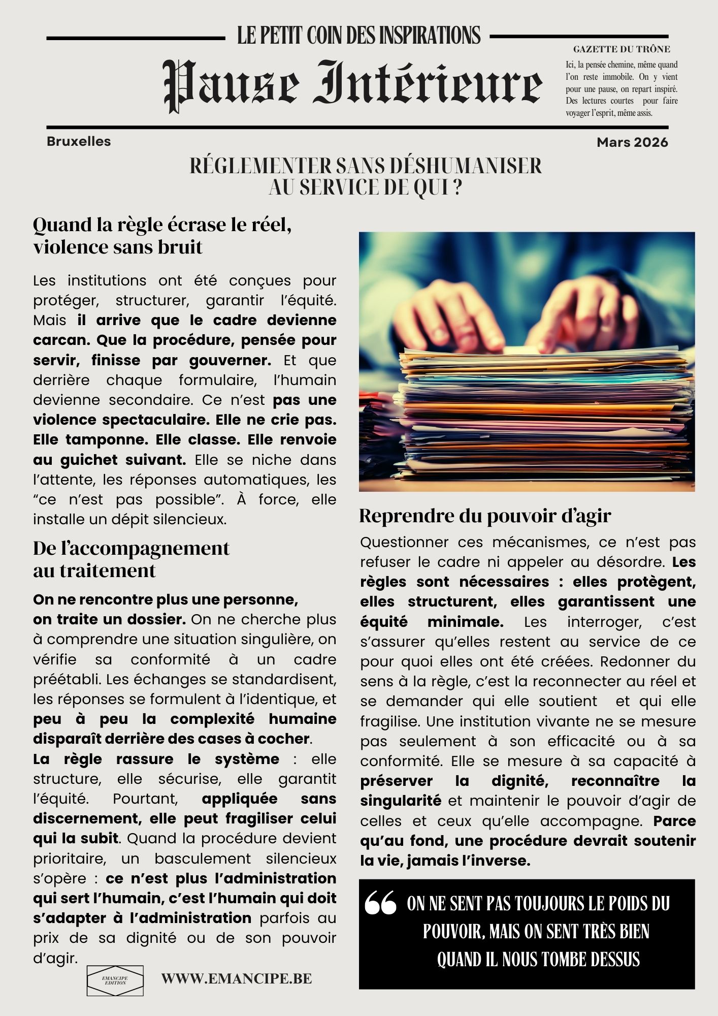 Gazette toillette mars