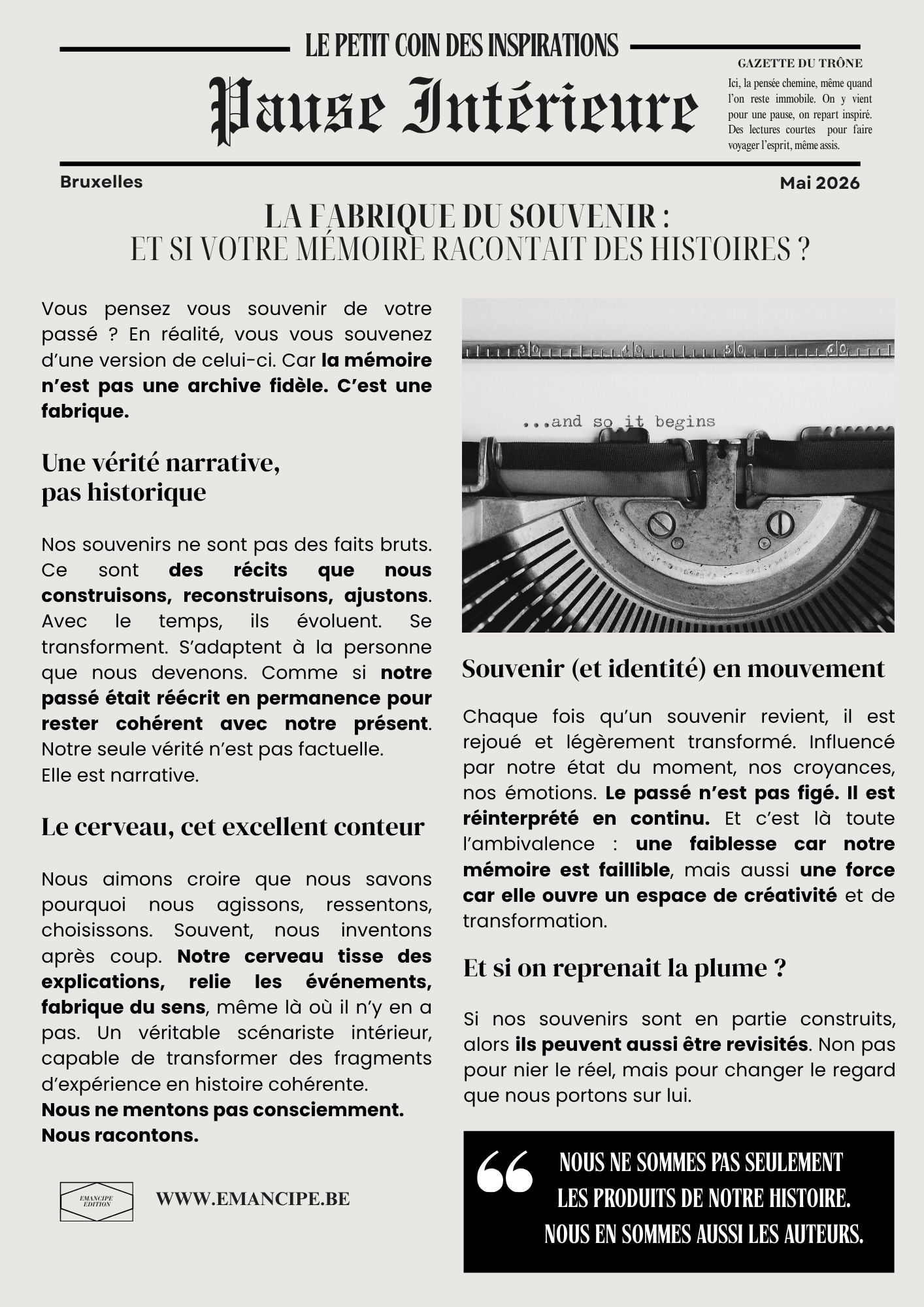 Gazette toillette mai